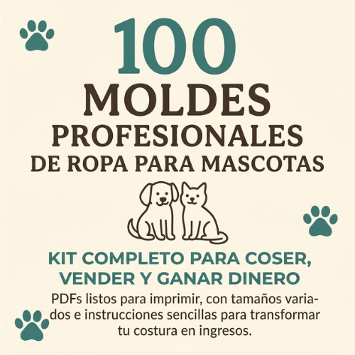 MEGA PACK +100 MOLDES PROFESIONALES DE ROPA PARA MASCOTAS™ + 7 BONUSES DE REGALO