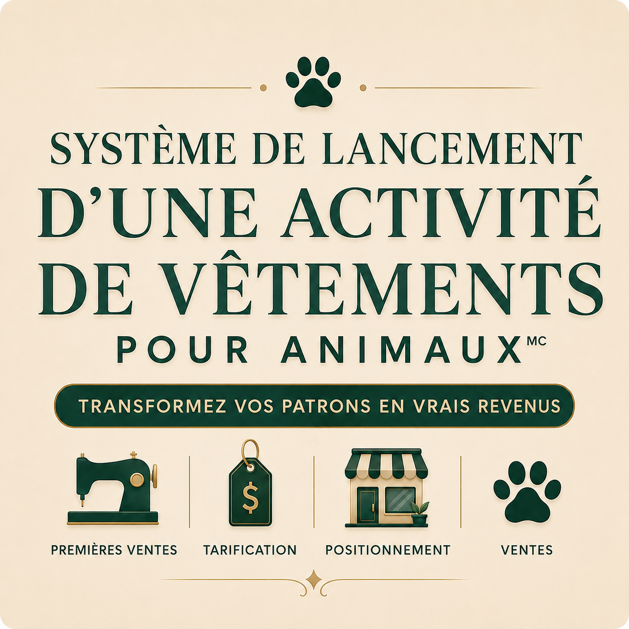 SYSTÈME DE LANCEMENT D'UNE ACTIVITÉ DE VÊTEMENTS POUR ANIMAUX™